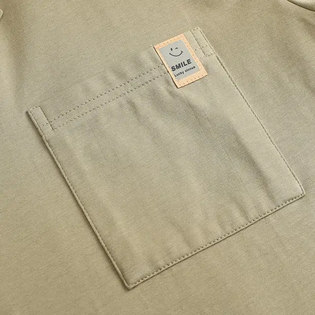 俏薇妮 凉感棉简约短袖家居服纯色翻领开衫可外穿舒适透气睡衣套装 男款 卡其色