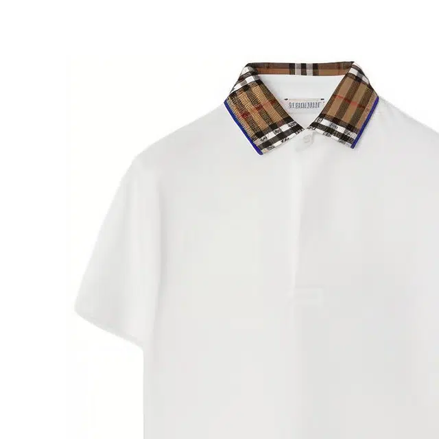 Burberry Check Collar Cotton Polo Shirt PoloT