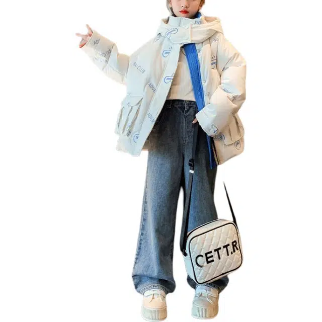浪莎 时尚舒适字母保暖羽绒服 青少年