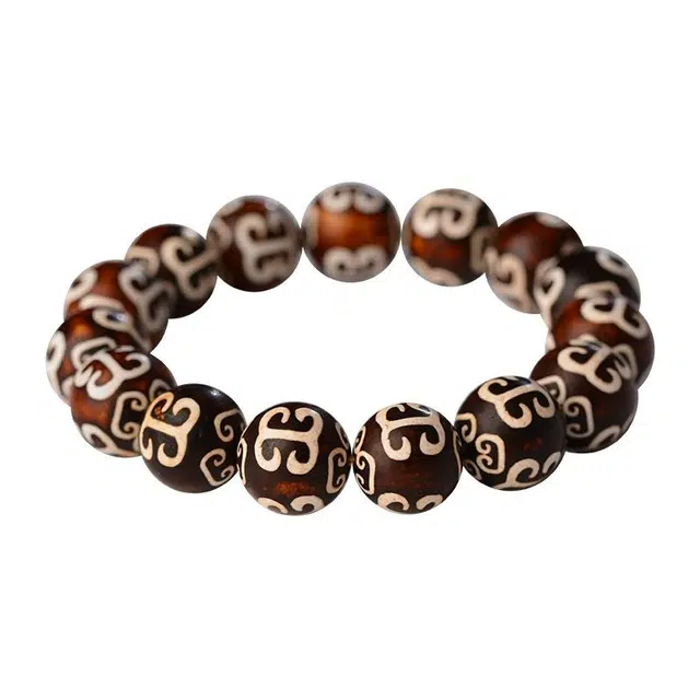 静汝玉 转运回纹天珠三祥云纹 玛瑙 手串 男款