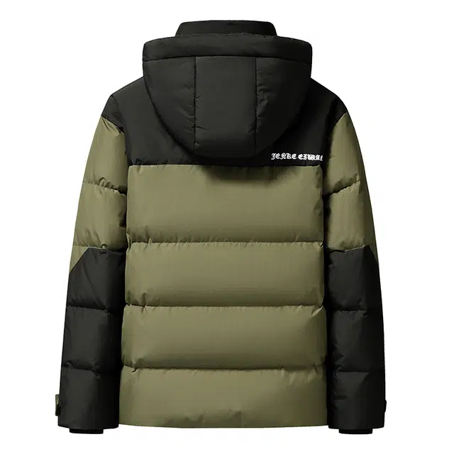 雅鹿 户外通勤休闲中长款加厚连帽保暖羽绒服 男款