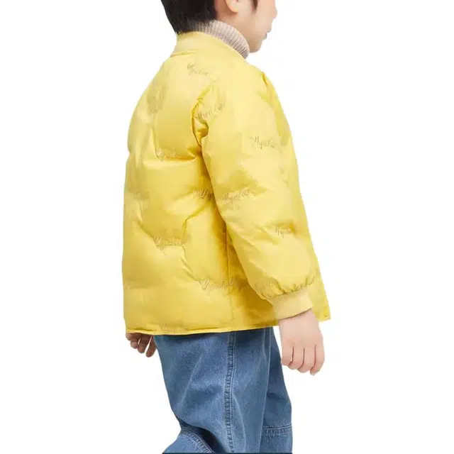 儿童款 雅鹿 字母刺绣纯色连帽长袖羽绒服