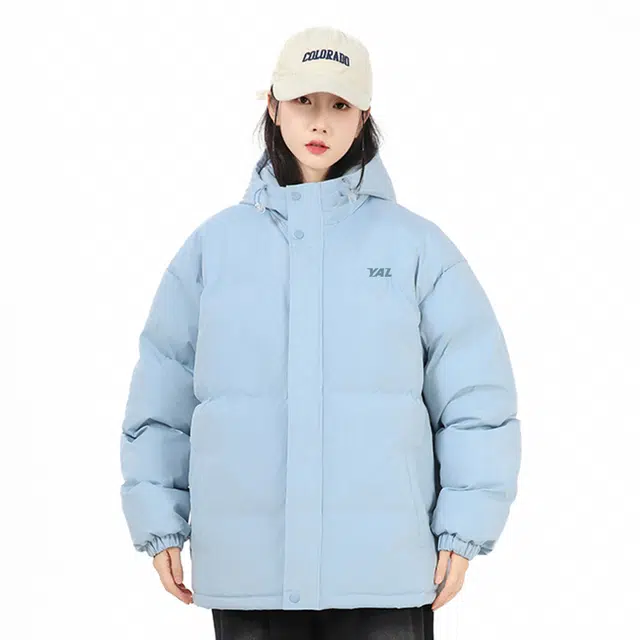 雅鹿 美式基础款棉衣连帽加绒加厚保暖纯色休闲宽松户外防寒高级感学院风简约氛围感简约棉服 男女同款