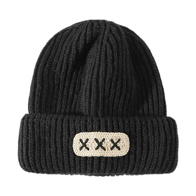 木林森 大头围粗毛线帽子秋冬季宽松保暖堆堆冷帽大脸显脸小针织护耳帽 男女同款情侣款