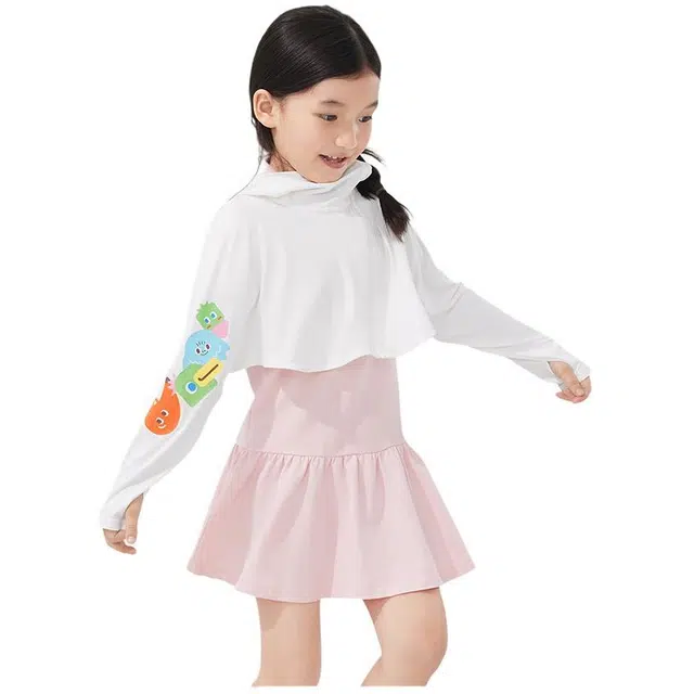 儿童款 蕉下 撞色印花长袖短款防晒服