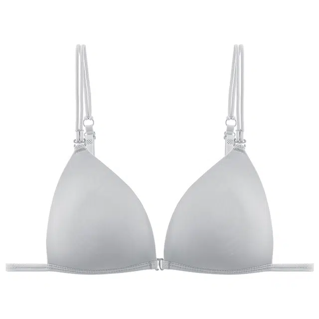 二三二三 超薄款无钢圈透气法式无痕三角杯文胸 女款 蓝灰