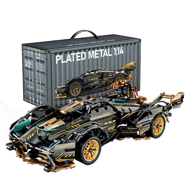简普森 乐高 兰博基尼黑金跑车 积木 黑武士赛车机械组  汽车模型