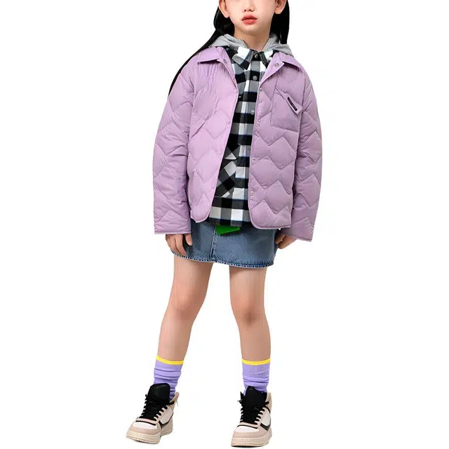 雅鹿 保暖单排扣轻薄羽绒服中小童