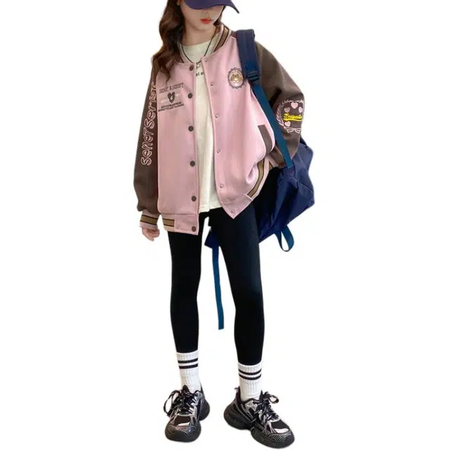 浪莎 时尚百搭拼色舒适柔软棒球服青少年
