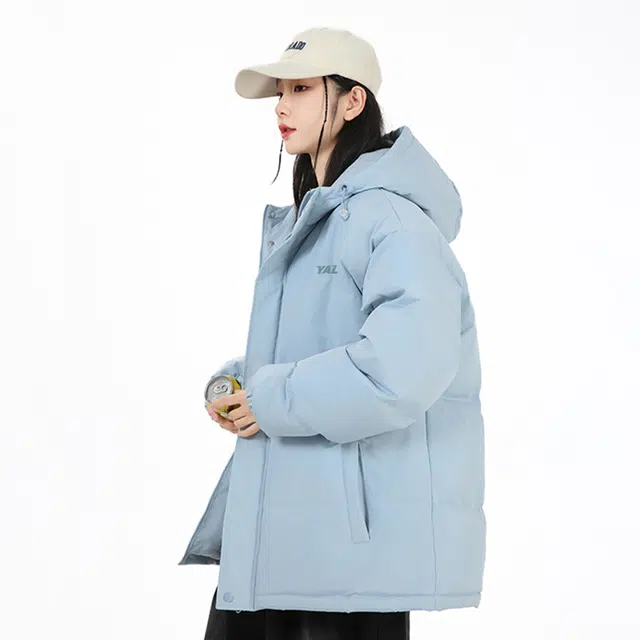 雅鹿 美式基础款棉衣连帽加绒加厚保暖纯色休闲宽松户外防寒高级感学院风简约氛围感简约棉服 男女同款