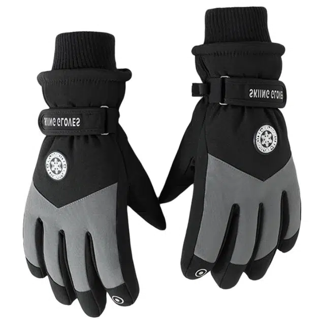 南极人 冬季防寒加绒厚棉防风保暖防滑户外骑行登山运动可触屏 加厚 滑雪手套 男款