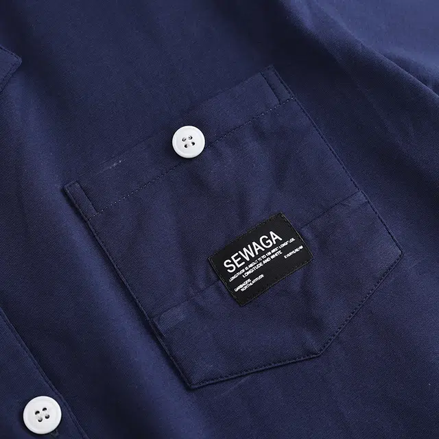 俏薇妮 简约亲肤舒适凉感纯棉短袖短裤高级感家居服宽松实用可外穿睡衣套装 男款 藏青色