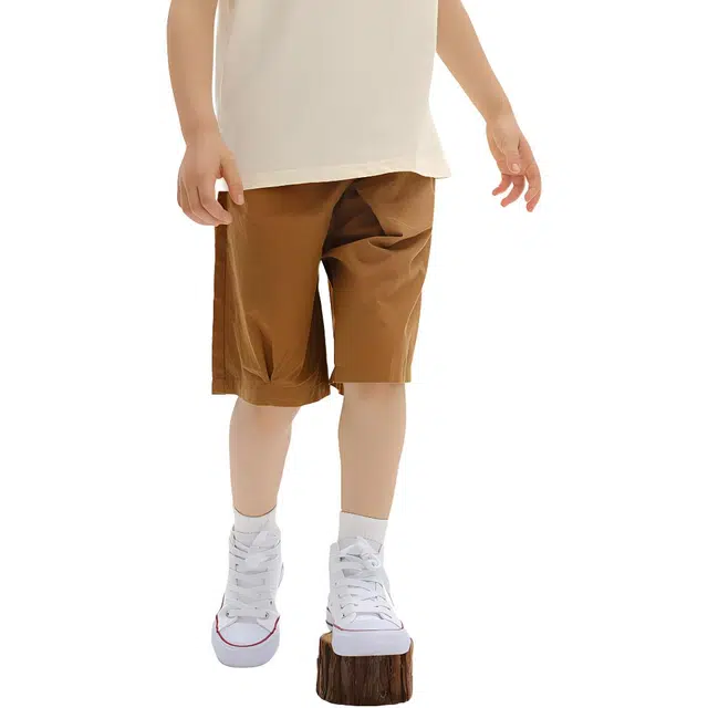 玛米玛卡 休闲简约百搭时尚短裤 中童 咖色