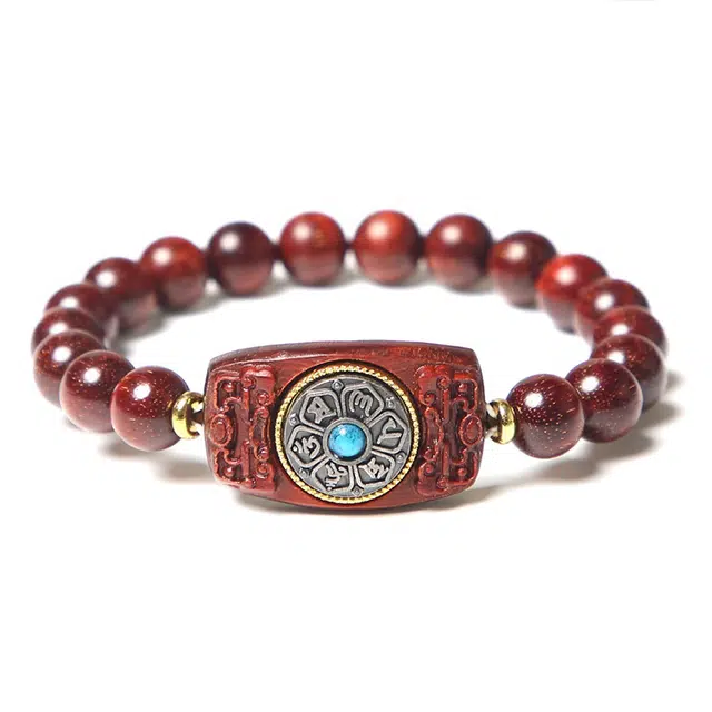 雅谷 时来运转 平安 吉祥如意 本命年大吉 新中式民族风高级轻奢佛珠念珠转运珠 檀木 手串 男女同款情侣款