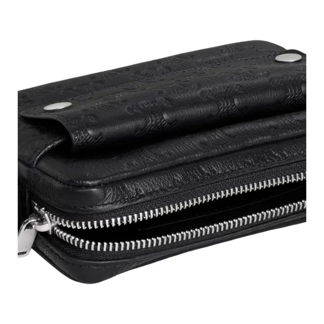 CELINE Logo Embossed Mini Crossbody Bag Black