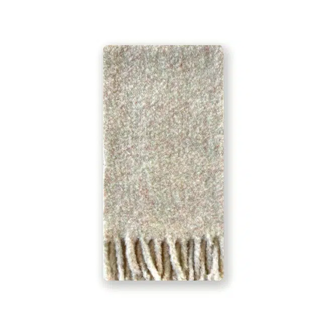 山一丸 自制羊毛混纺慵懒风色纺圈圈纯色流苏水洗处理柔软 绒线围巾 男女同款情侣款