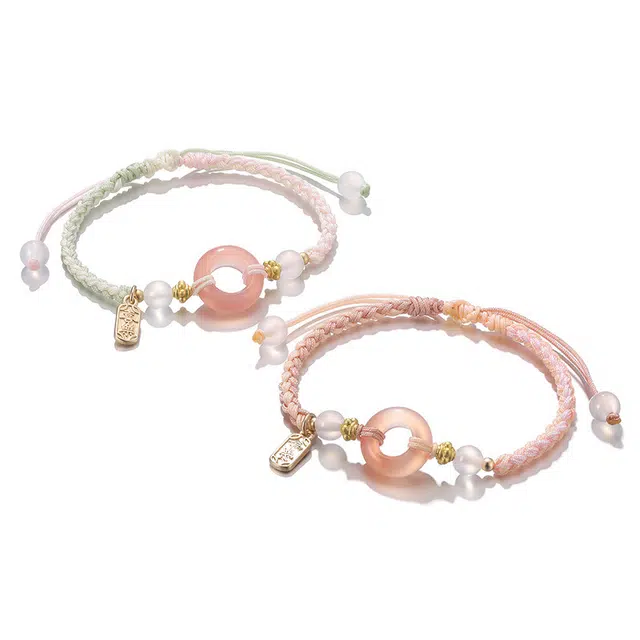 零界 平安喜乐转运优雅国风本命年开运薄荷曼波手工编织绳 事事如意手绳 琉璃 手链 男女同款情侣款