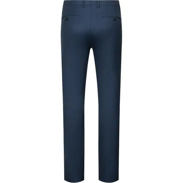 迪柯尼 纯色简约通勤中腰舒适西装裤 男款 蓝格