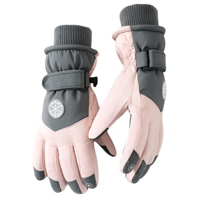 南极人 加绒厚保暖防寒冬季防滑触屏骑行运动防泼水零下抗寒 加厚 滑雪手套 女款