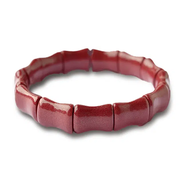 灵菲 节节高升 新中式竹节设计新款 民族风复古 礼物 平安转运 紫金砂 玉石手镯 女款 朱砂 礼物送女生 女朋友 闺蜜 妈妈 生日送礼