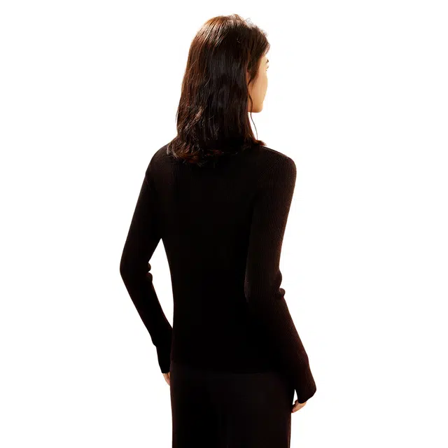 恒源祥 打底羊毛衫纯色外穿休闲长袖毛衣 女款