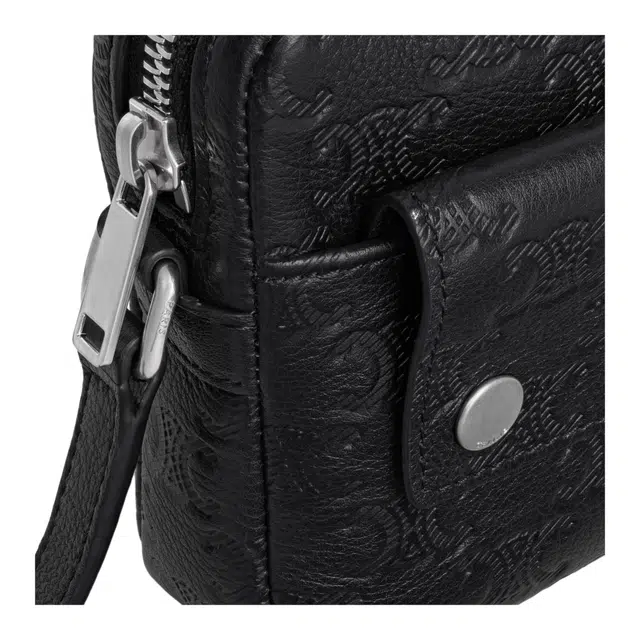 CELINE Logo Embossed Mini Crossbody Bag Black