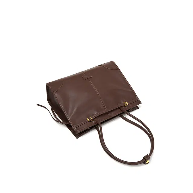 西木汀 质感休闲简约日常通勤时尚百搭 合成革 单肩包 大号 女款 深邃黑/咖啡色