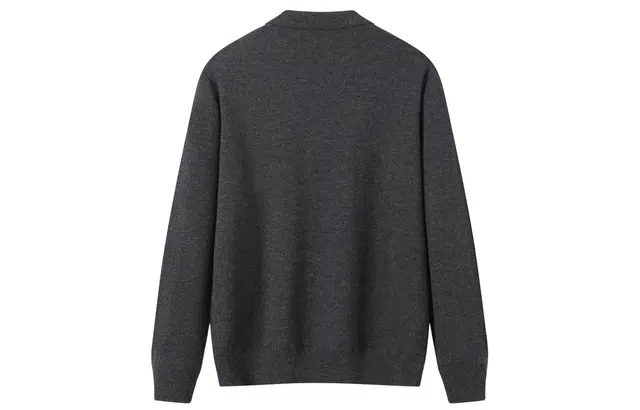 恒源祥 纯色翻领套头休闲羊毛衫毛衣 男款