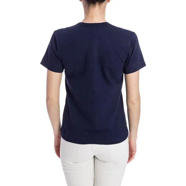CDG Play Double Heart T-Shirt Navy T