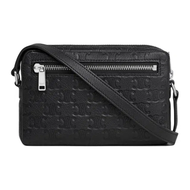 CELINE Logo Embossed Mini Crossbody Bag Black