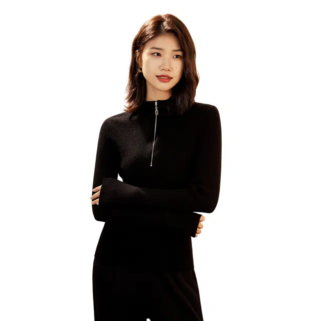 恒源祥 打底羊毛衫纯色外穿休闲长袖毛衣 女款