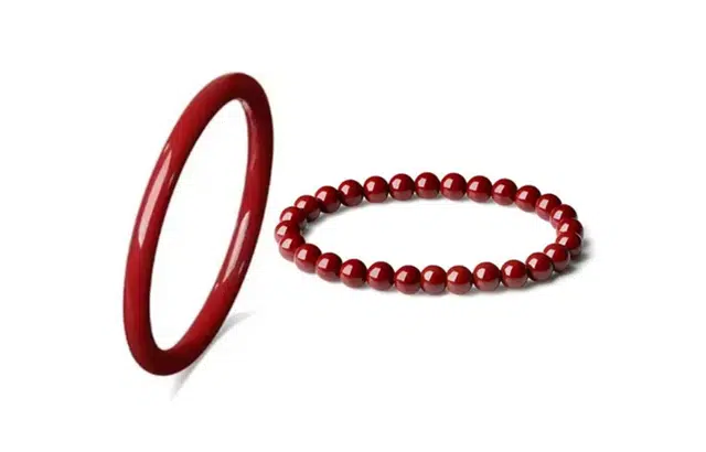 尚银福 招财转运系列 国潮新中式诸事顺利复古大气简约精致创意设计感 再造辰砂朱砂 手镯 女款