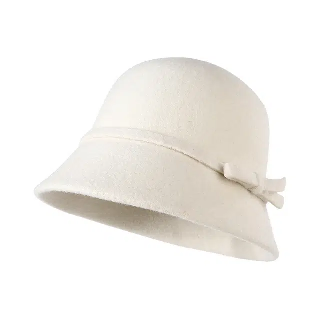 浪莎 羊毛帽子显脸小礼帽秋冬法式复古赫本风留洋千金帽名媛高级感气质盆帽 不可调节 渔夫帽 女款