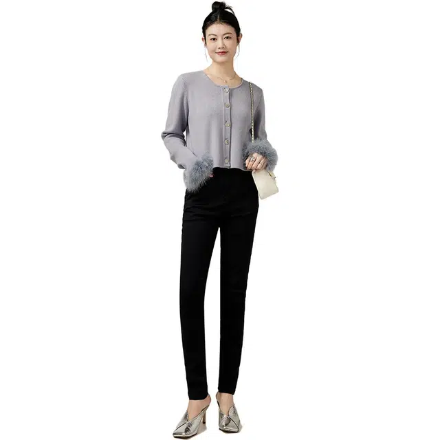 美洋 纯色修身长打底裤 女款 简黑