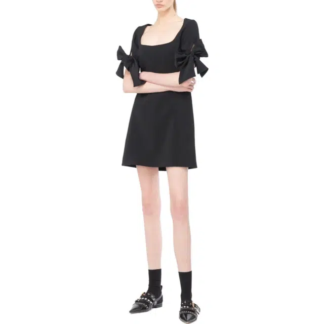 PINKO FW23 Mini Abito Con Fiocco Sulle Maniche