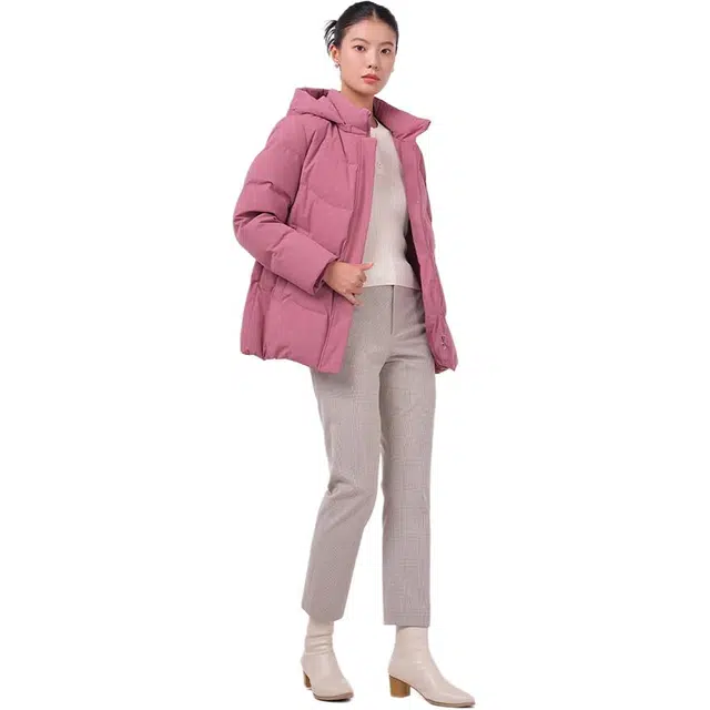 坦博尔 可脱卸帽宽松保暖羽绒服 女款