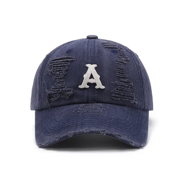 木林森 复古风美式做旧破洞 聚酰胺纤维 鸭舌帽 男女同款情侣款