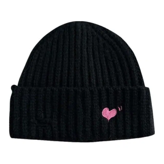 木林森 日系爱心破洞毛线秋冬大头围显脸小百搭针织保暖护耳 腈纶 绒线帽 男女同款情侣款