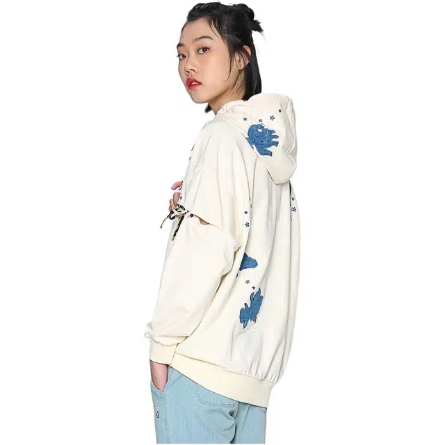 鬼洗 连帽套头简约长袖卫衣 女款