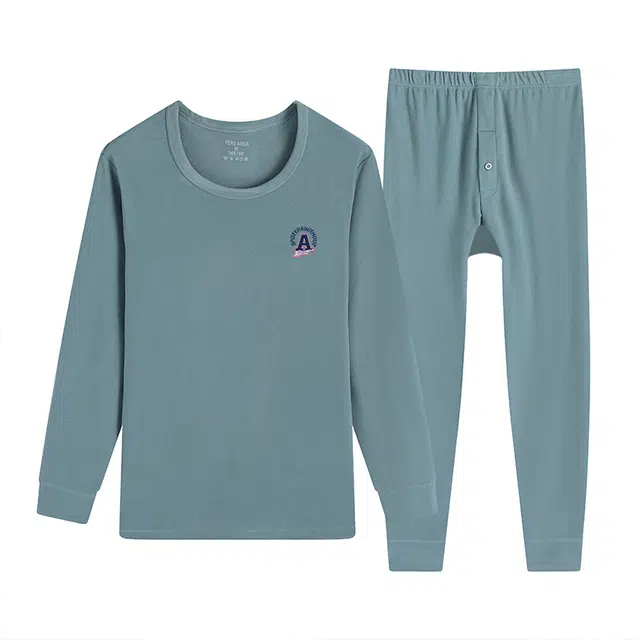 贴身领域 秋冬季德绒男士青少年秋衣秋裤初高中学生打底衫内衣保暖套装 男款