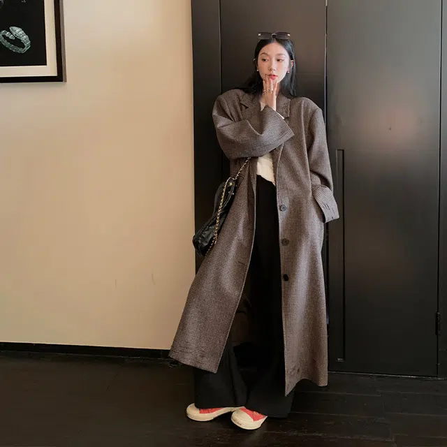 区区欧阳 纯色高腰宽松阔腿针织休闲裤 女款