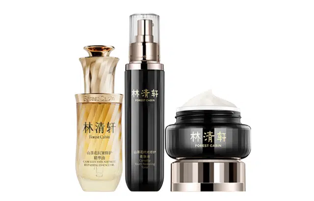 林清轩 山茶花精华油时光水黑金霜护肤套装 紧致保湿