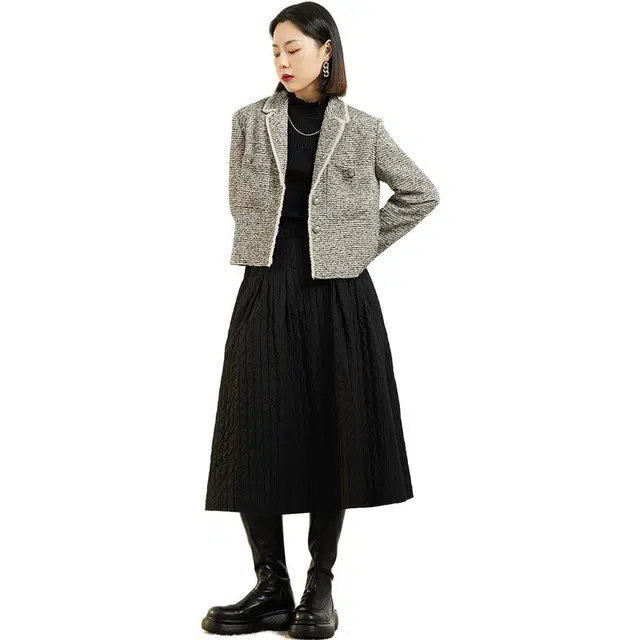 美洋 纯色半高领木耳边修身长袖针织衫 女款