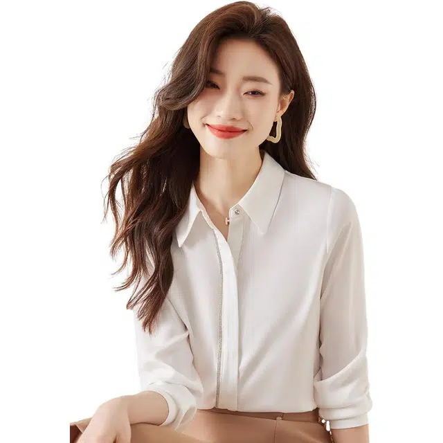 唐娜姿兰 纯色常规袖长袖衬衫 女款