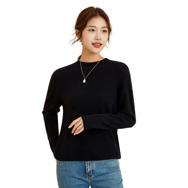 恒源祥 半高领休闲羊绒衫 女款
