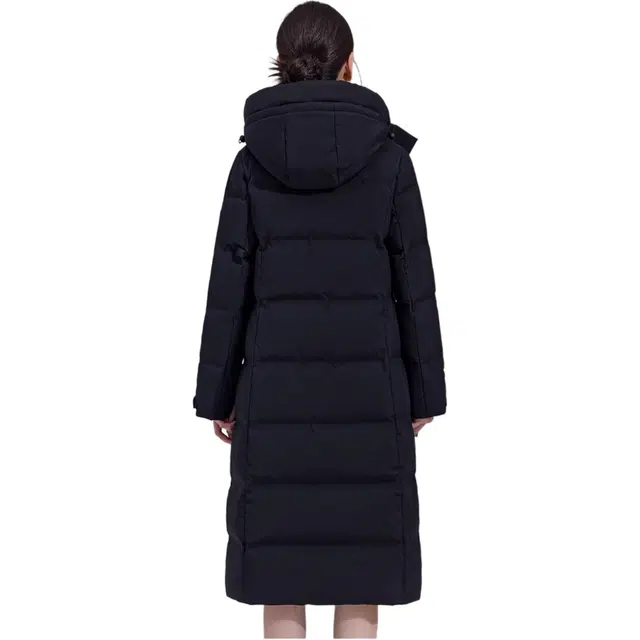 雅鹿 纯色百搭加厚直筒保暖舒适连帽长袖羽绒服 女款