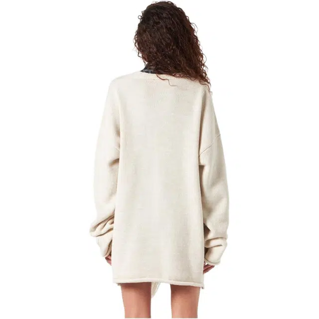 Vision of Super White Cardigan With Black Tribal Flames V