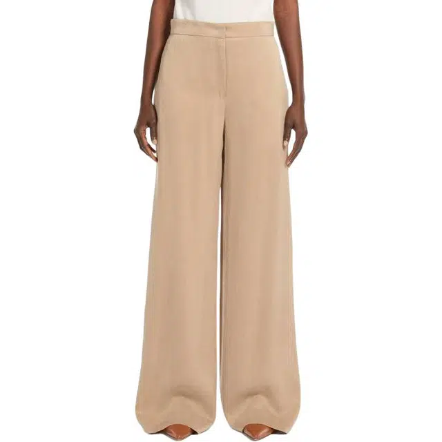 MaxMara studio Gardena Flowing Satin Trousers