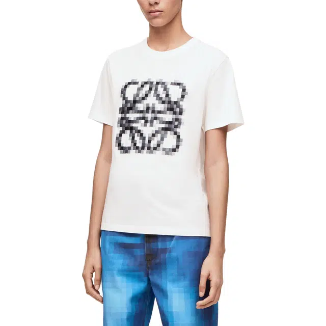 LOEWE SS23 Pixel Anagram-embroidered LogoT