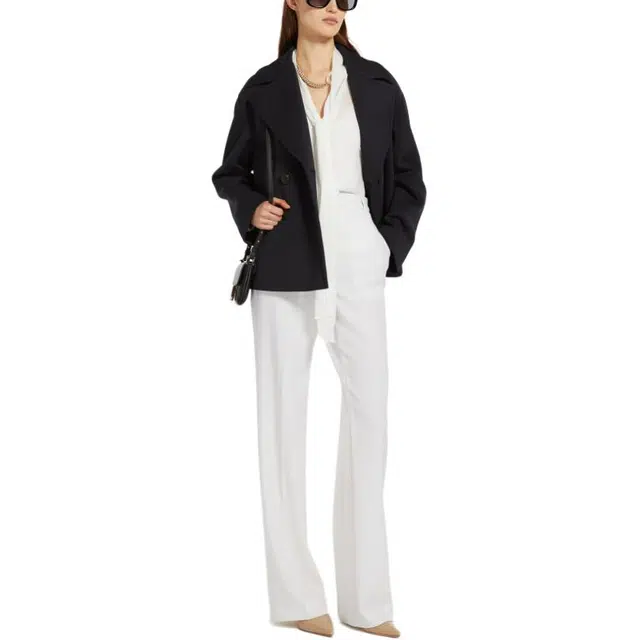 MaxMara Double-Breasted Coat Navy